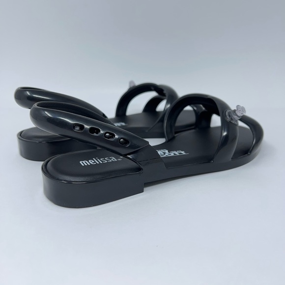Melissa + Jeremy Scott Womens Tube Slingback Sandals Black Rubber Flat 5-9 New - Picture 8 of 16